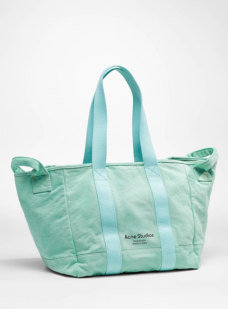 Acne Studios Lime Green Colourful canvas tote for women