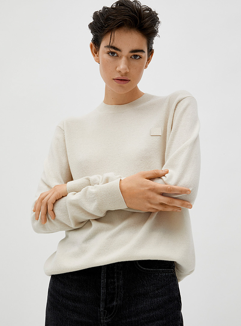 Acne Studios Cream Beige Face sweater for women