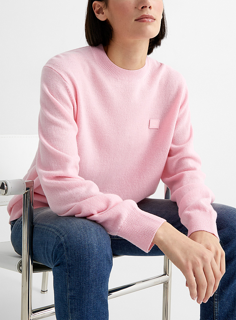 Acne Studios Pink Face sweater for women
