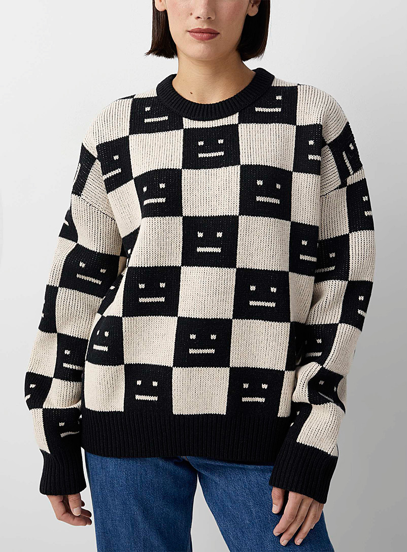 Acne Studios Patterned Black Face checkerboard sweater for women
