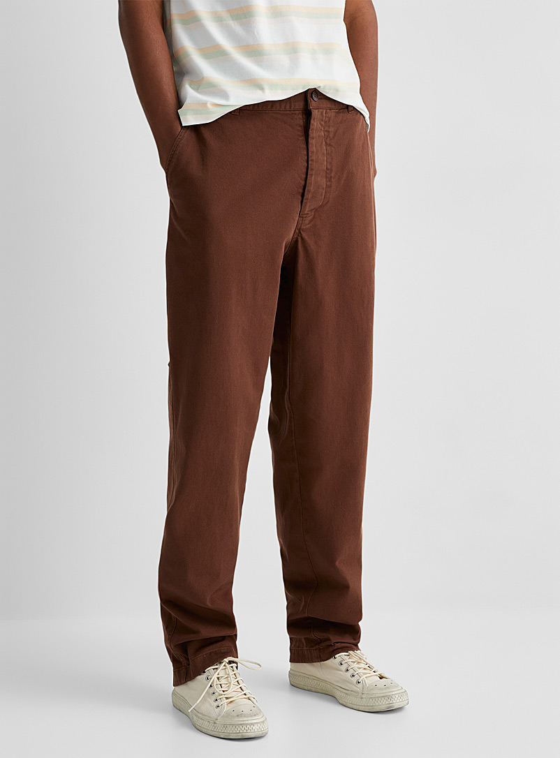 Acne Studios: Le pantalon travailleur poches contraste Brun pour homme