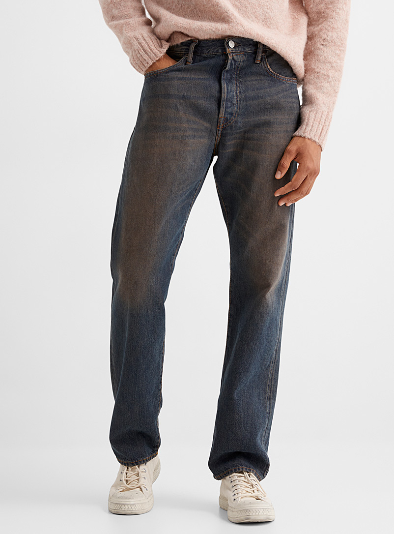 Acne Studios Brown Clay distressed blue jeans for men