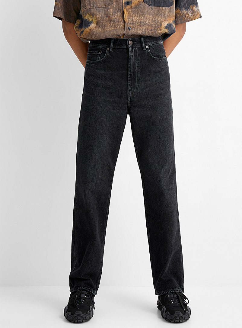 Acne Studios: Le jean noir étroit taille haute Noir pour homme