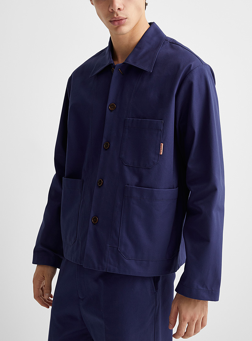 Acne Studios Marine Blue Structured twill indigo blazer for men