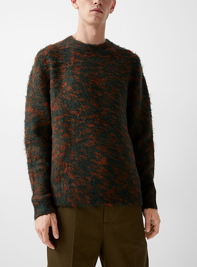 Acne Studios Patterned Green Abstract mohair sweater for men