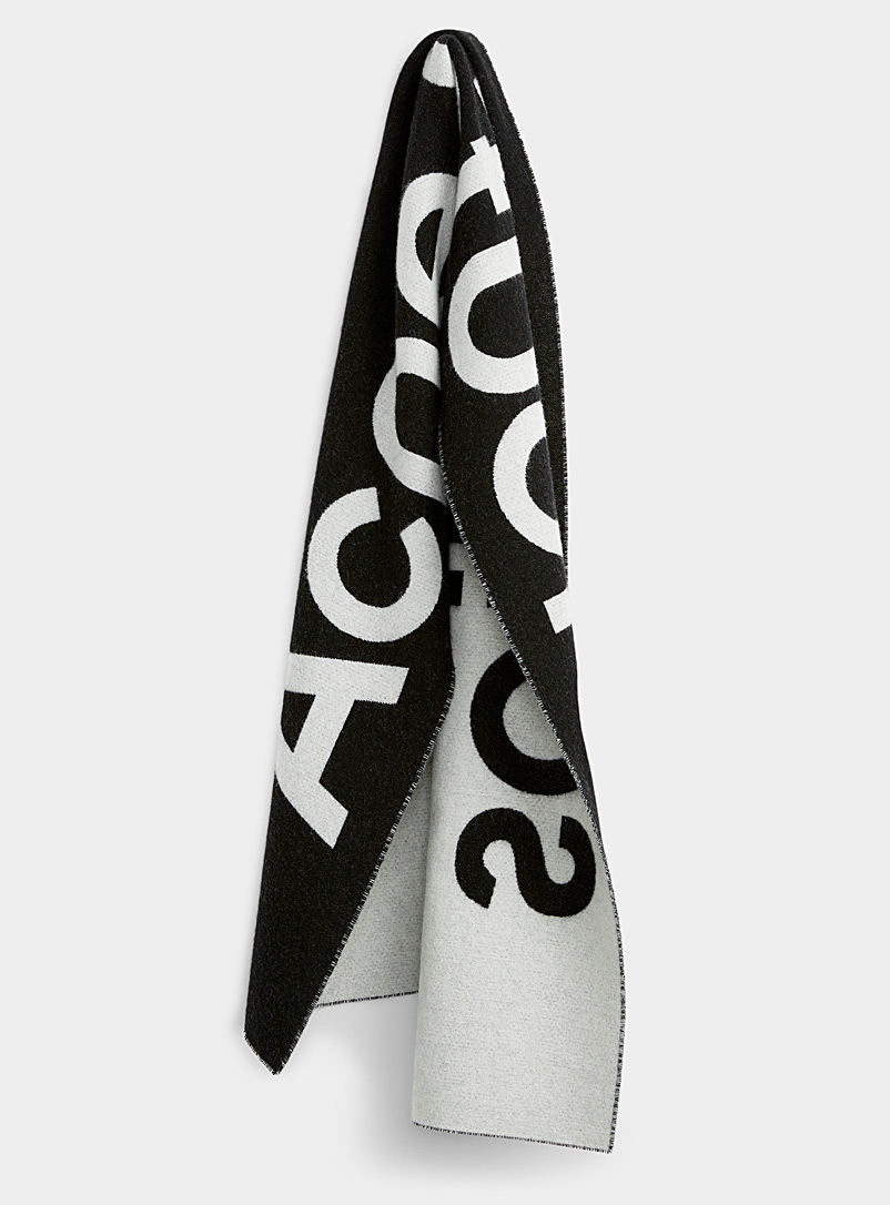 Acne Studios Black Signature jacquard scarf for men