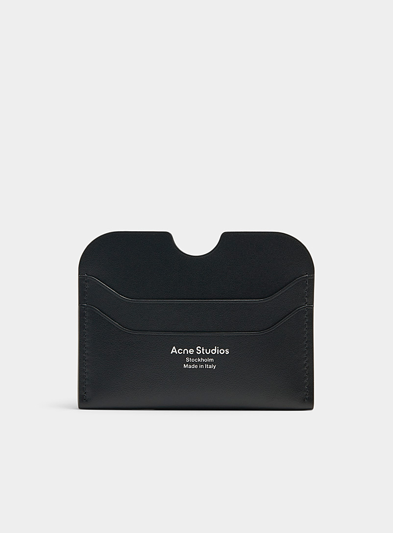 Acne Studios Black Plain leather card holder for men