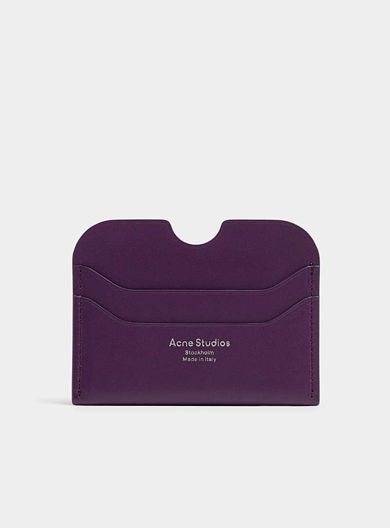 Acne Studios Mauve Plain leather card holder for men