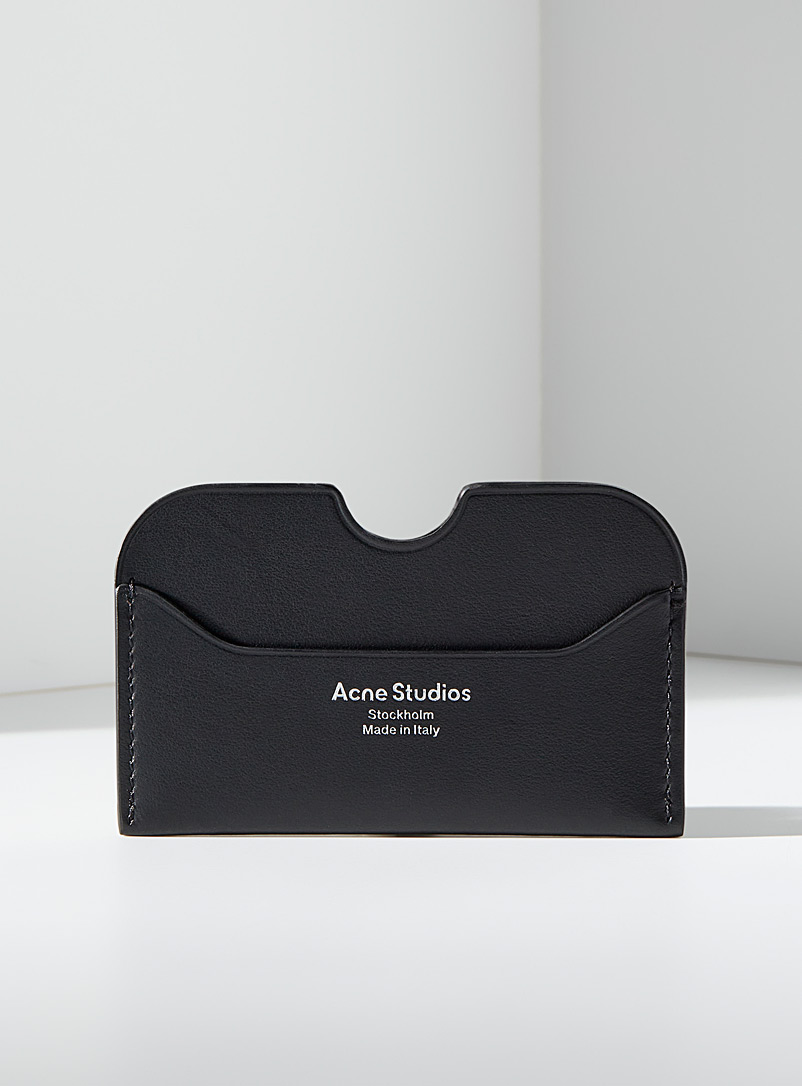Acne Studios: Le porte-cartes de cuir souple Noir pour homme