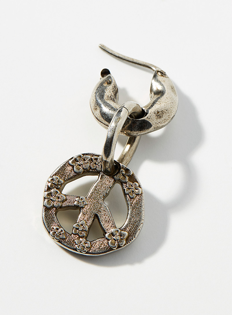 Acne Studios Copper Peace sign earrings for men