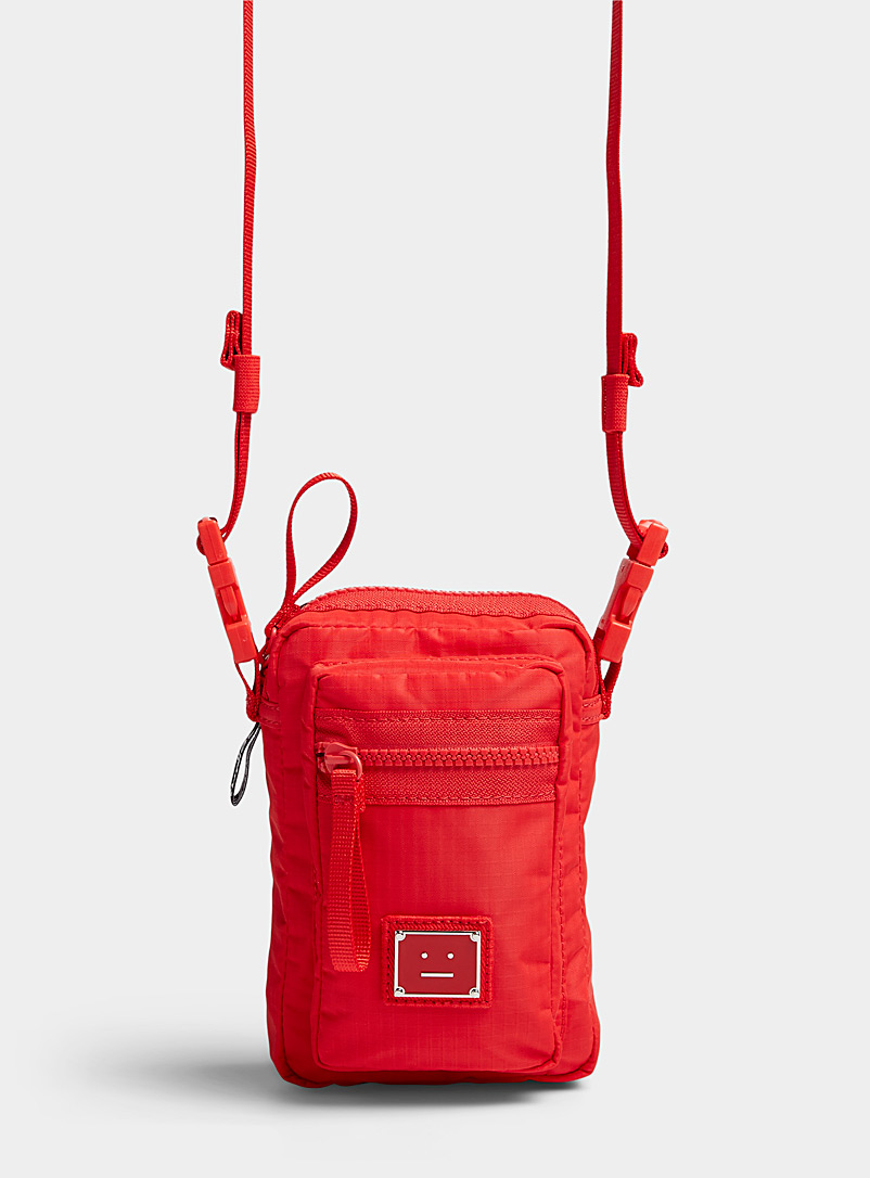 Acne Studios Red Small Face shoulder bag for men