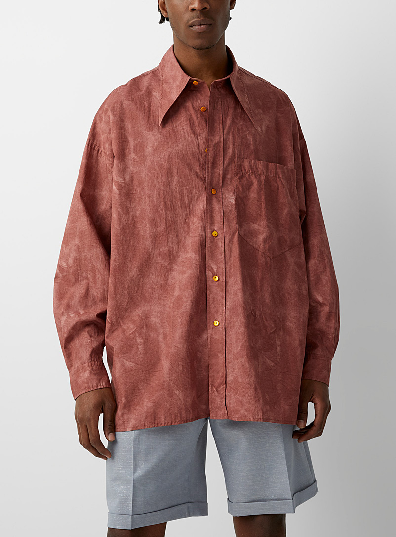 Acne Studios: La chemise tie-dye vieux rose Rose pour homme