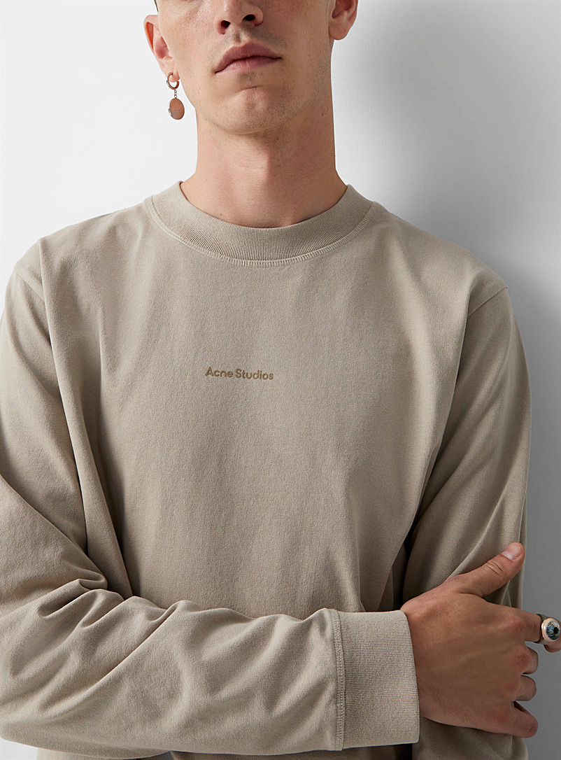 Acne Studios: Le t-shirt manches longues signature minimaliste Gris pour homme