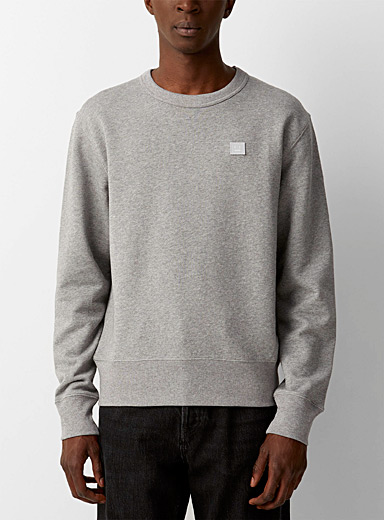 Heather grey Face sweatshirt | Acne Studios | Shop Men's Designer Acne ...