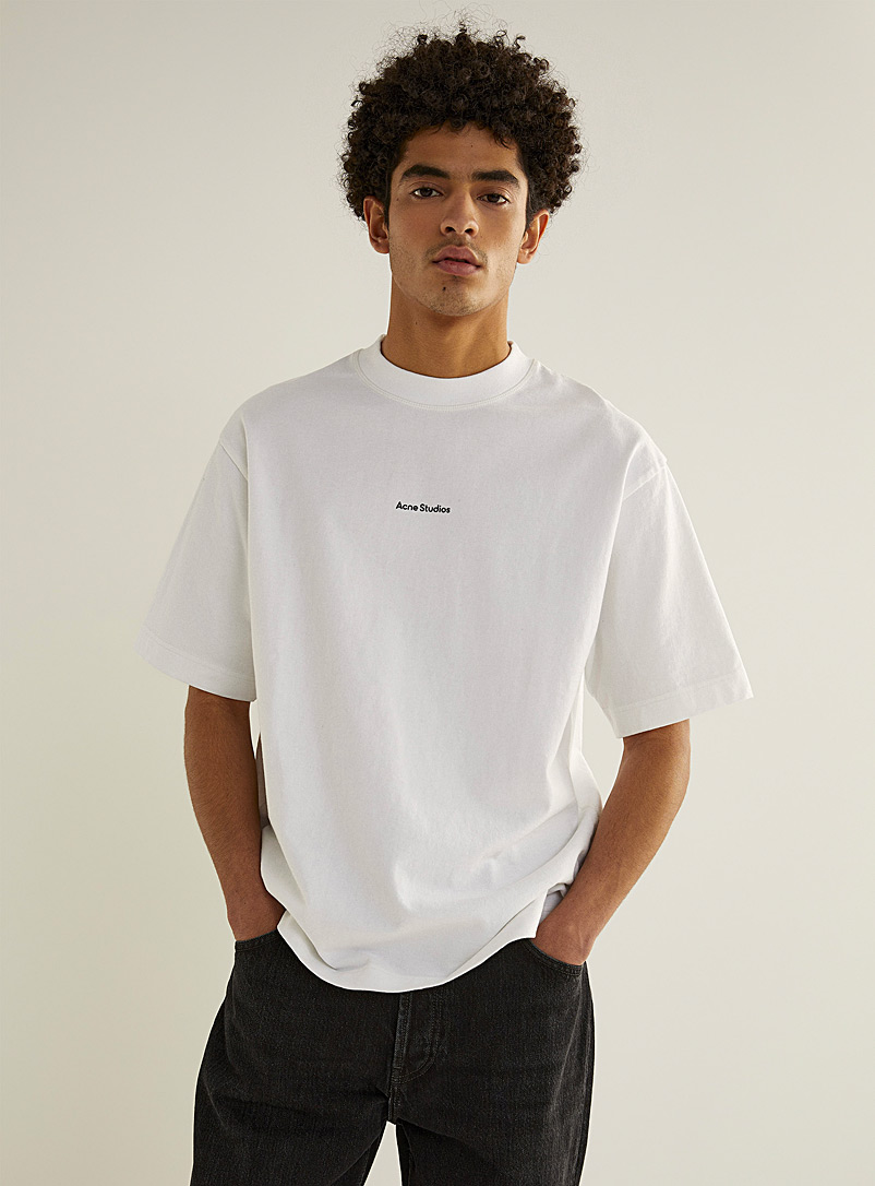 Acne Studios White Structured jersey signature T-shirt for men