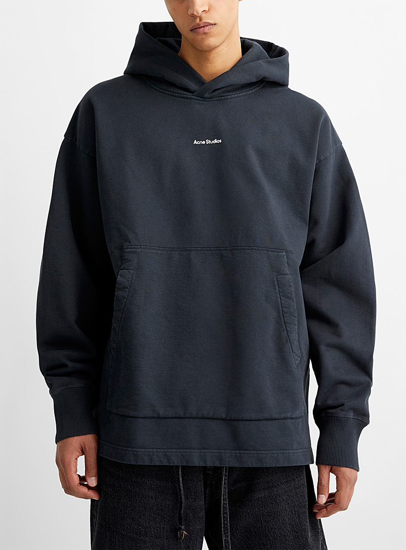Acne Studios Black Oversized solid hoodie for men