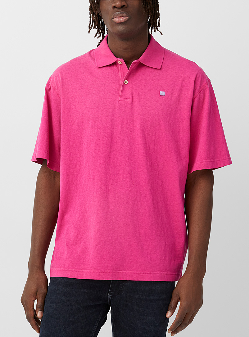 Acne Studios Pink Oversized face polo for men
