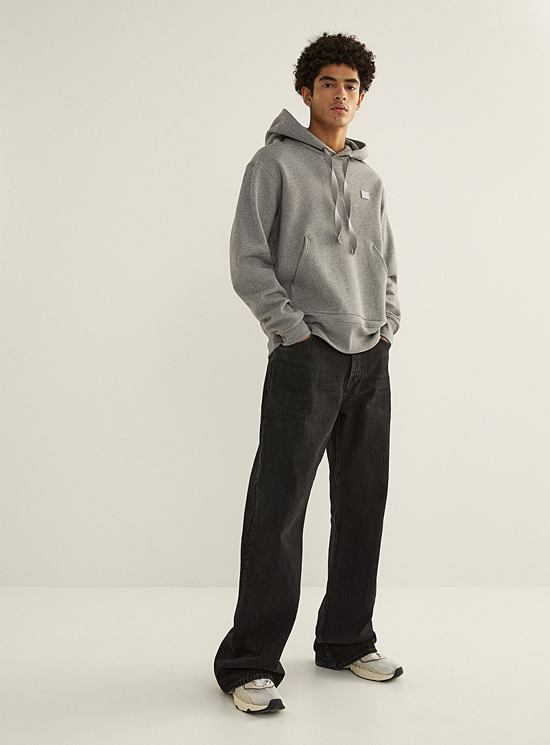 Acne Studios Grey Face Ferris hooded sweatshirt for men