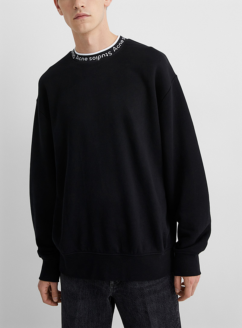 Acne Studios Black Signature ribbed collar sweatshirt for men