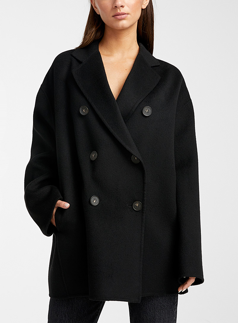 Acne Studios Black Double-breasted peacoat for women