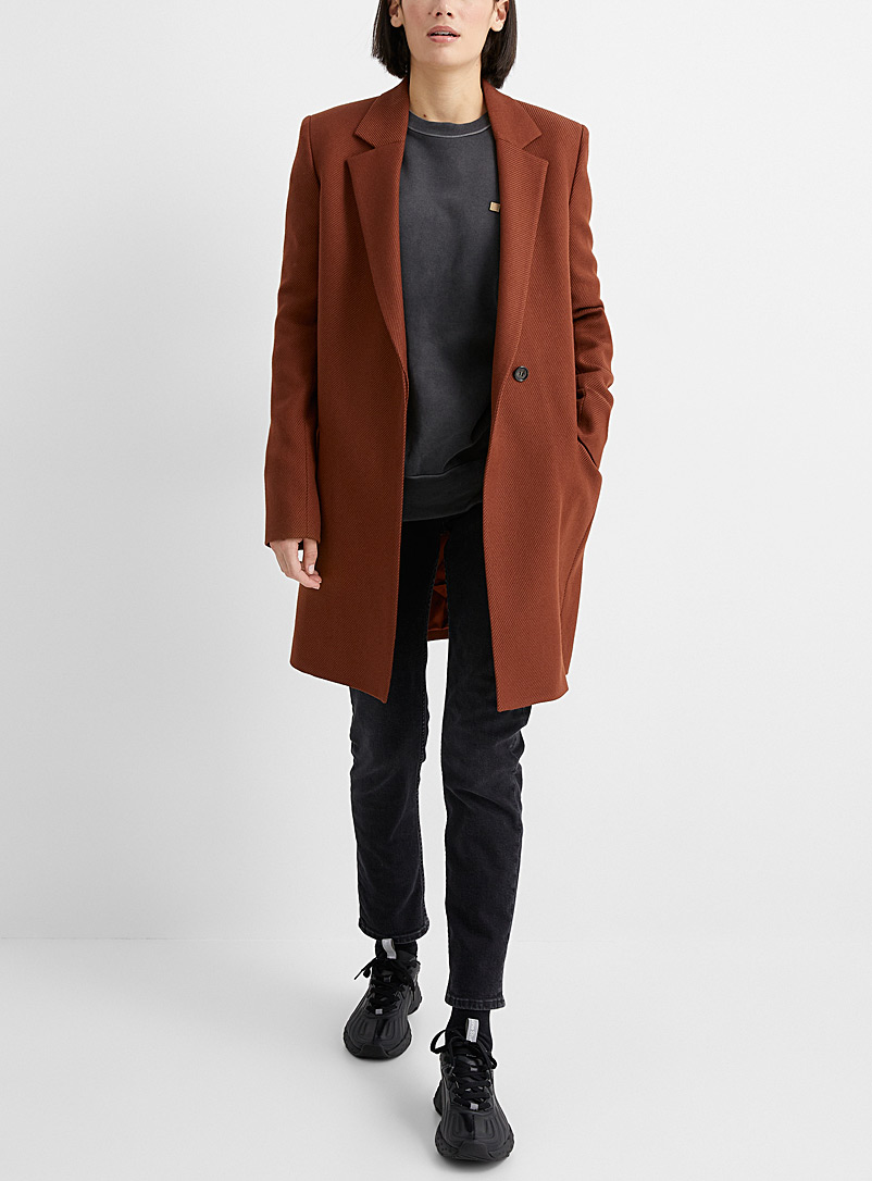 Acne Studios: Le manteau twill double boutonnage Brun pour femme