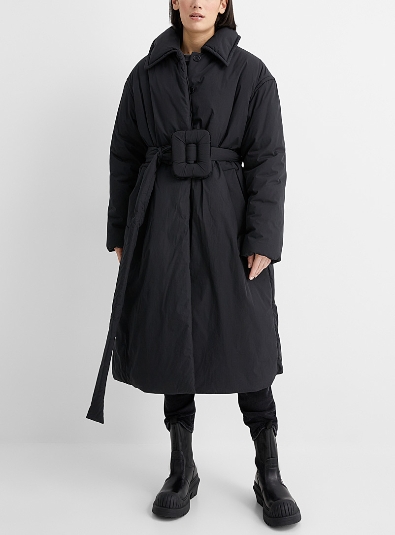 Acne Studios: Le manteau boucle coussinée Noir pour femme