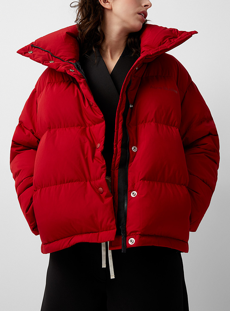 Acne Studios Red Oversized down puffer jacket for women