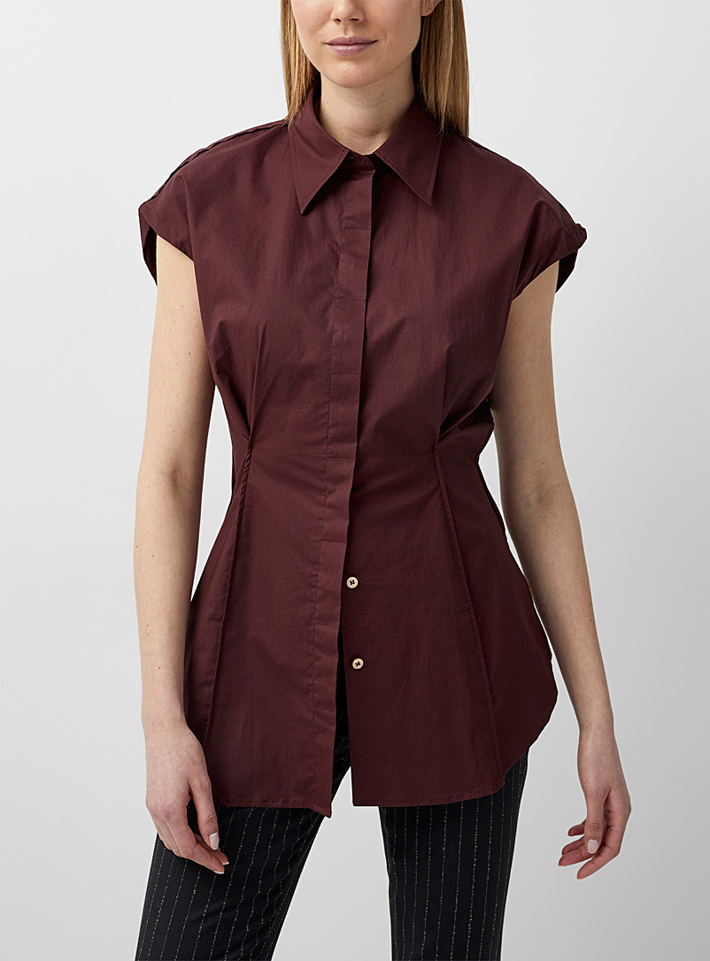 Acne Studios Dark Crimson Sleeveless poplin shirt for women