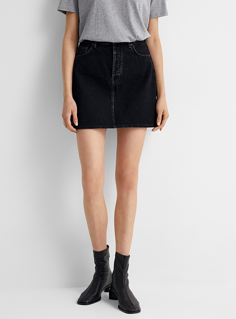 Acne Studios Black Black denim mini skirt for women