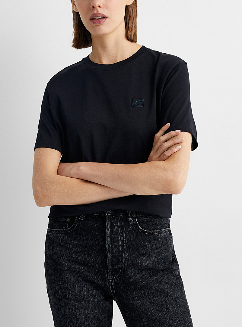 Acne Studios Black Face patch T-shirt for women