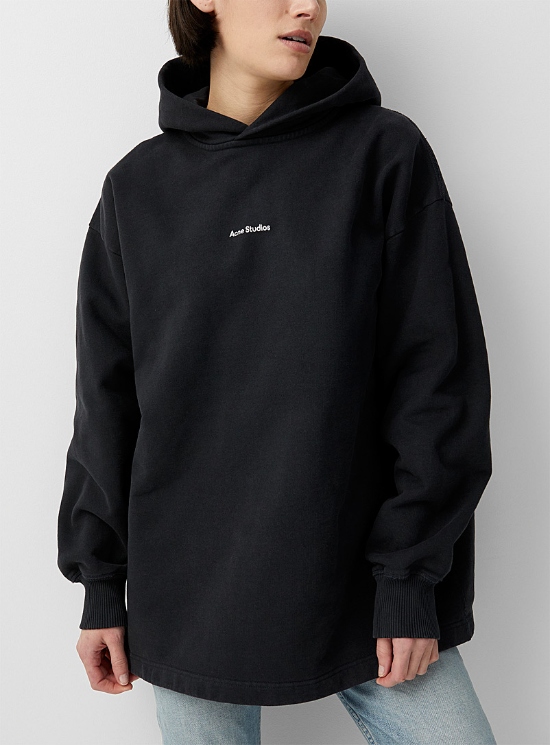 Acne Studios Black Oversized hooded sweatshirt for women