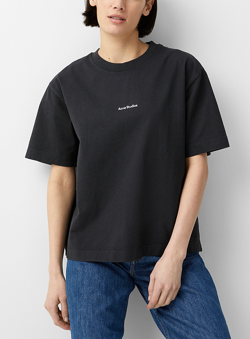 Acne Studios: Le t-shirt signature Noir pour femme