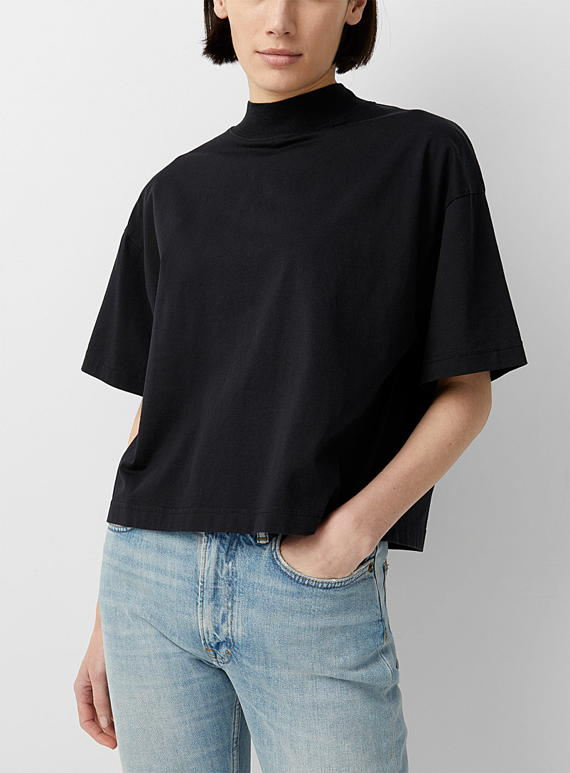 Acne Studios Black Stand-up collar T-shirt for women