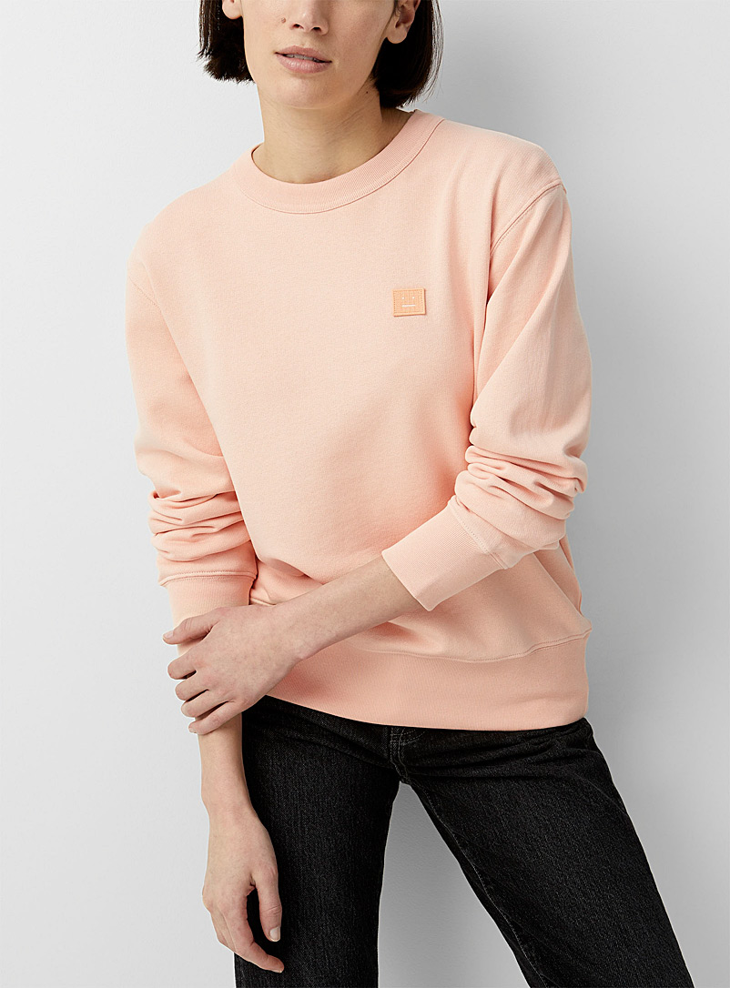 Acne Studios Pink Face round collar sweatshirt for women