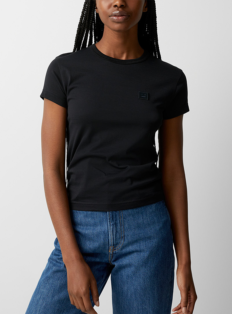 Acne Studios Black Face patch T-shirt for women