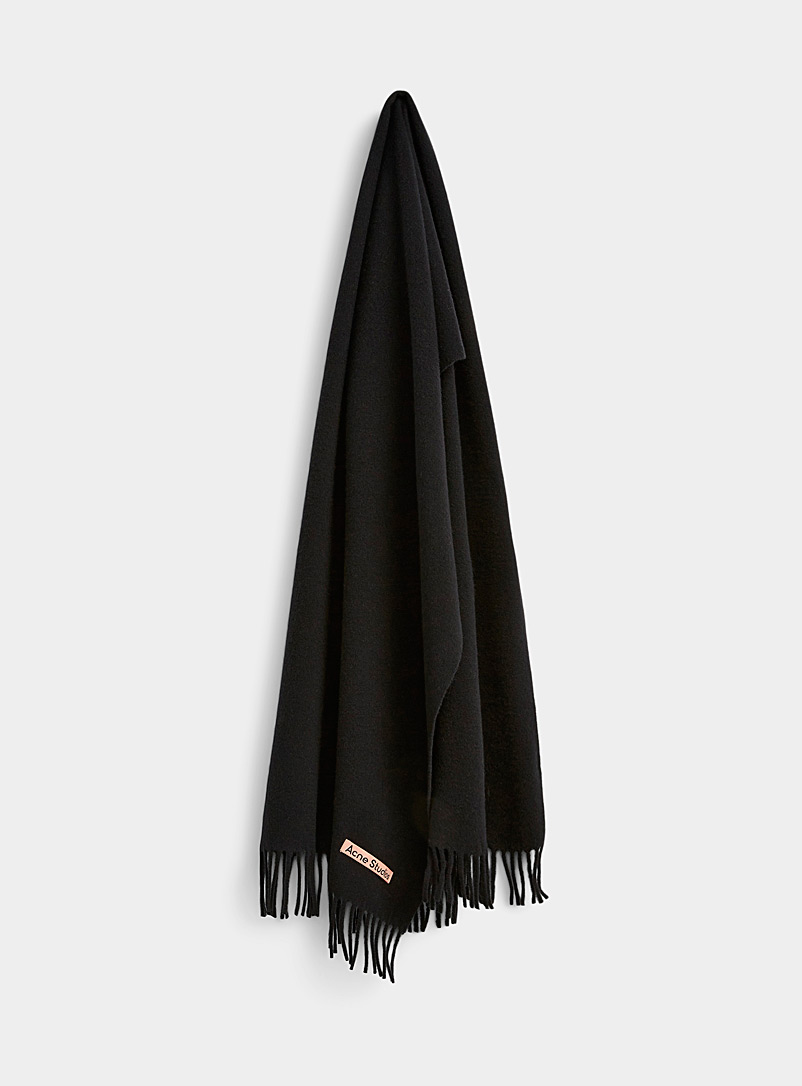 Acne Studios Black Narrow wool scarf for women