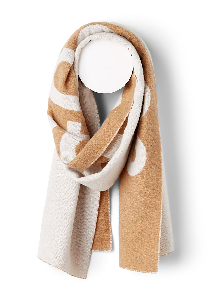 Acne Studios Patterned Ecru Signature jacquard scarf for women