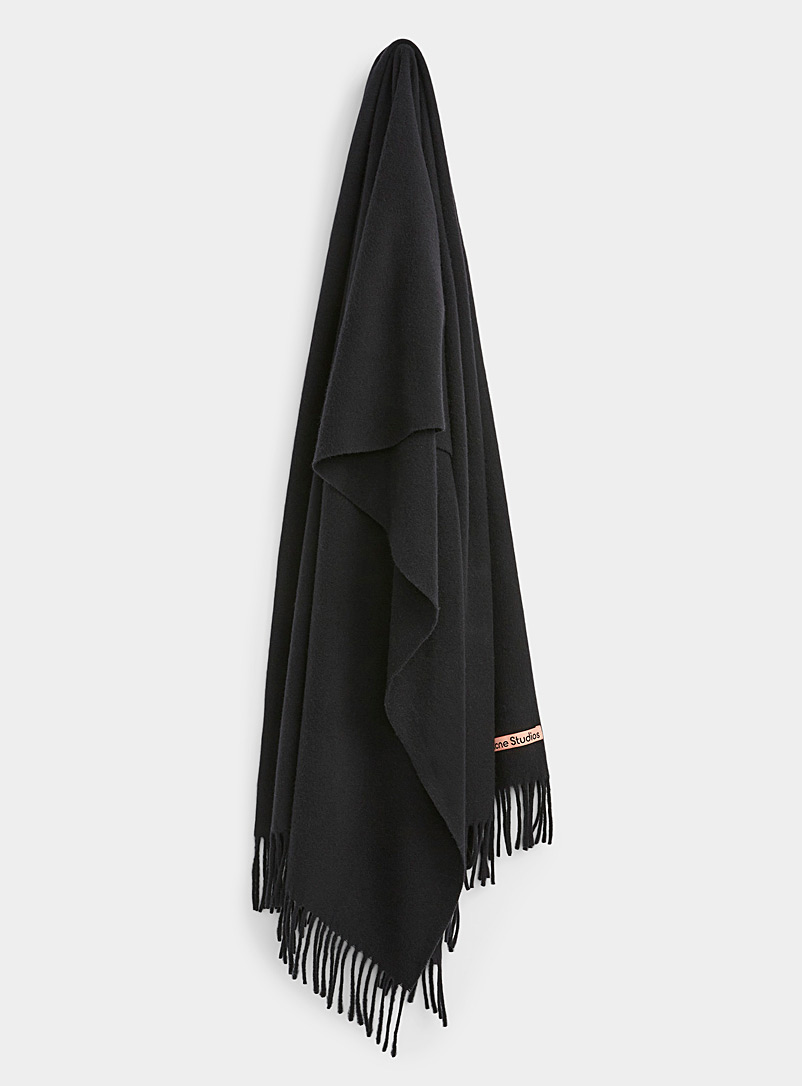 Acne Studios Black Oversized wool scarf for women