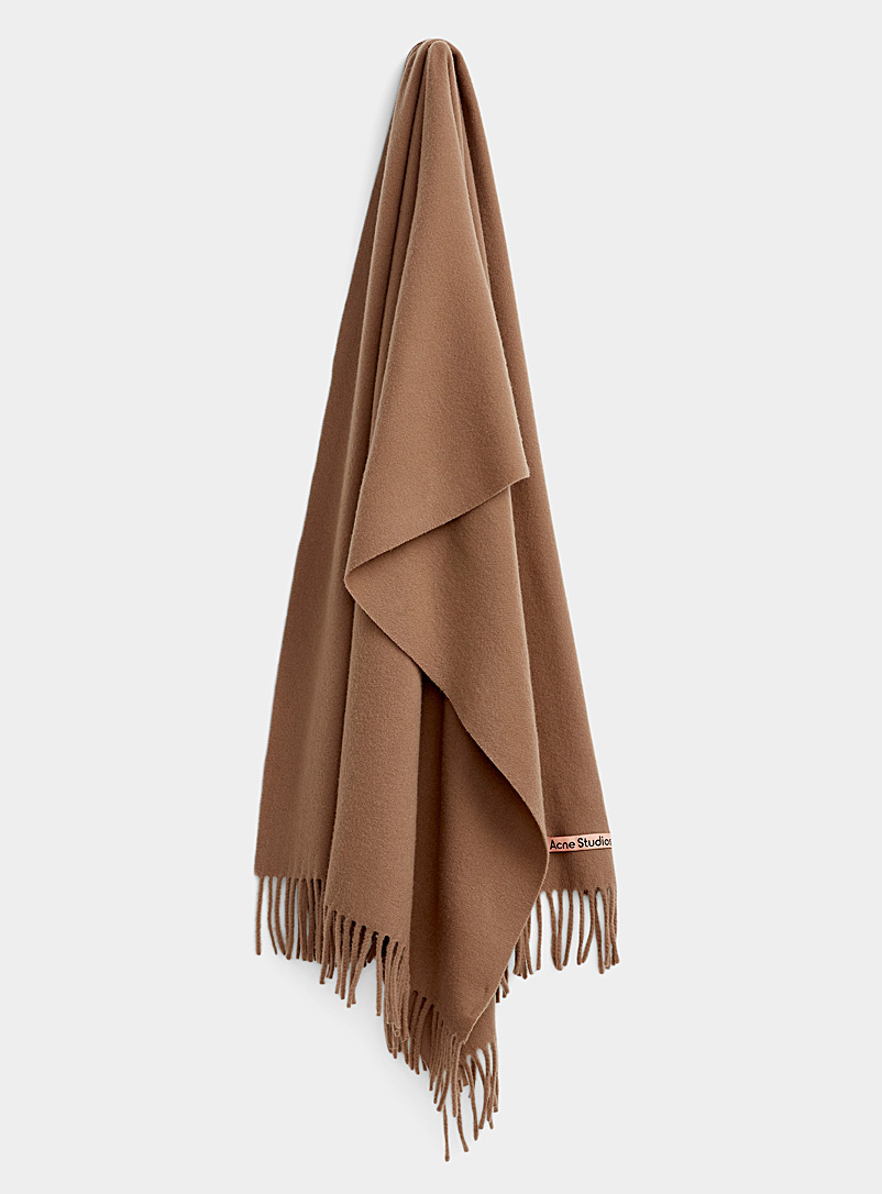 Acne Studios Brown Oversized wool scarf for women