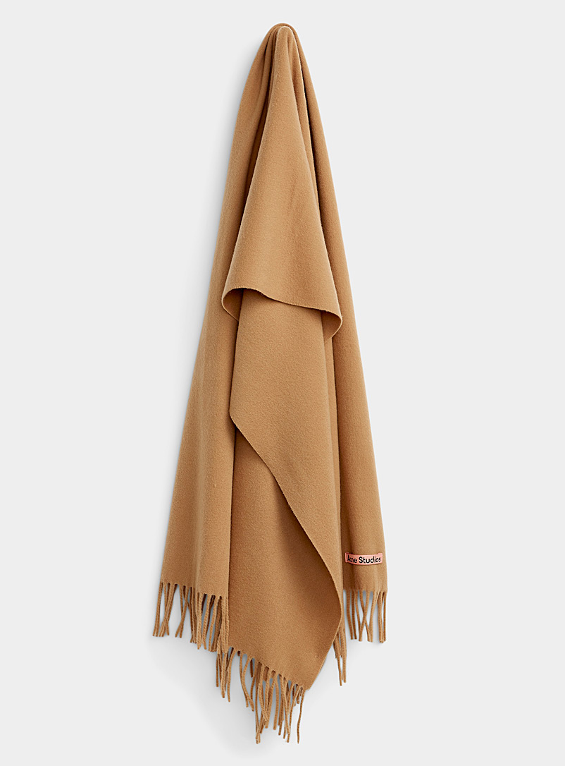 Acne Studios: L'écharpe surdimensionnée laine Bronze ambre pour femme