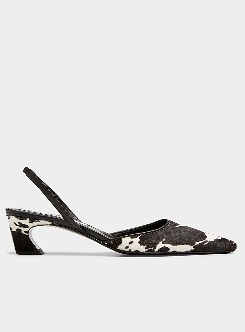 Acne Studios Patterned White Animal print leather-heeled mules Women for women