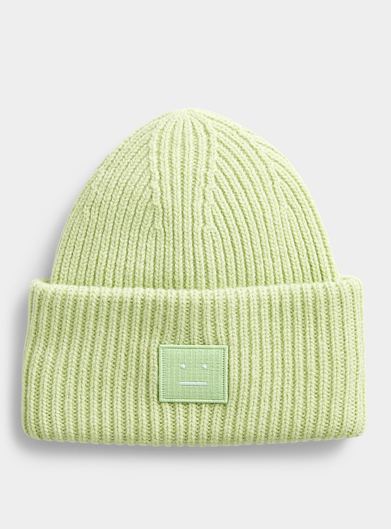 Acne Studios Lime Green Pansy tuque for women