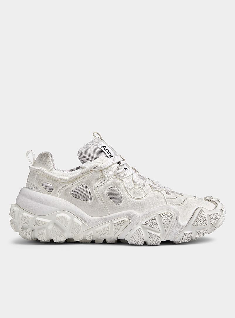 Bolzter worn-effect white sneakers 