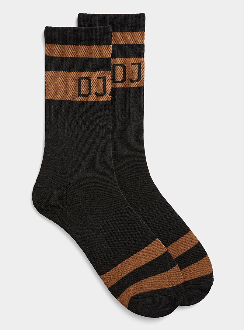 Djab Black Logo band socks for men