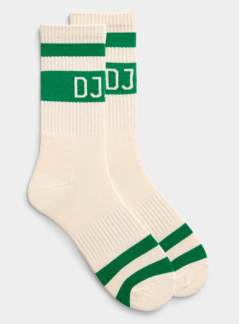 Djab Ivory White Logo band socks for men