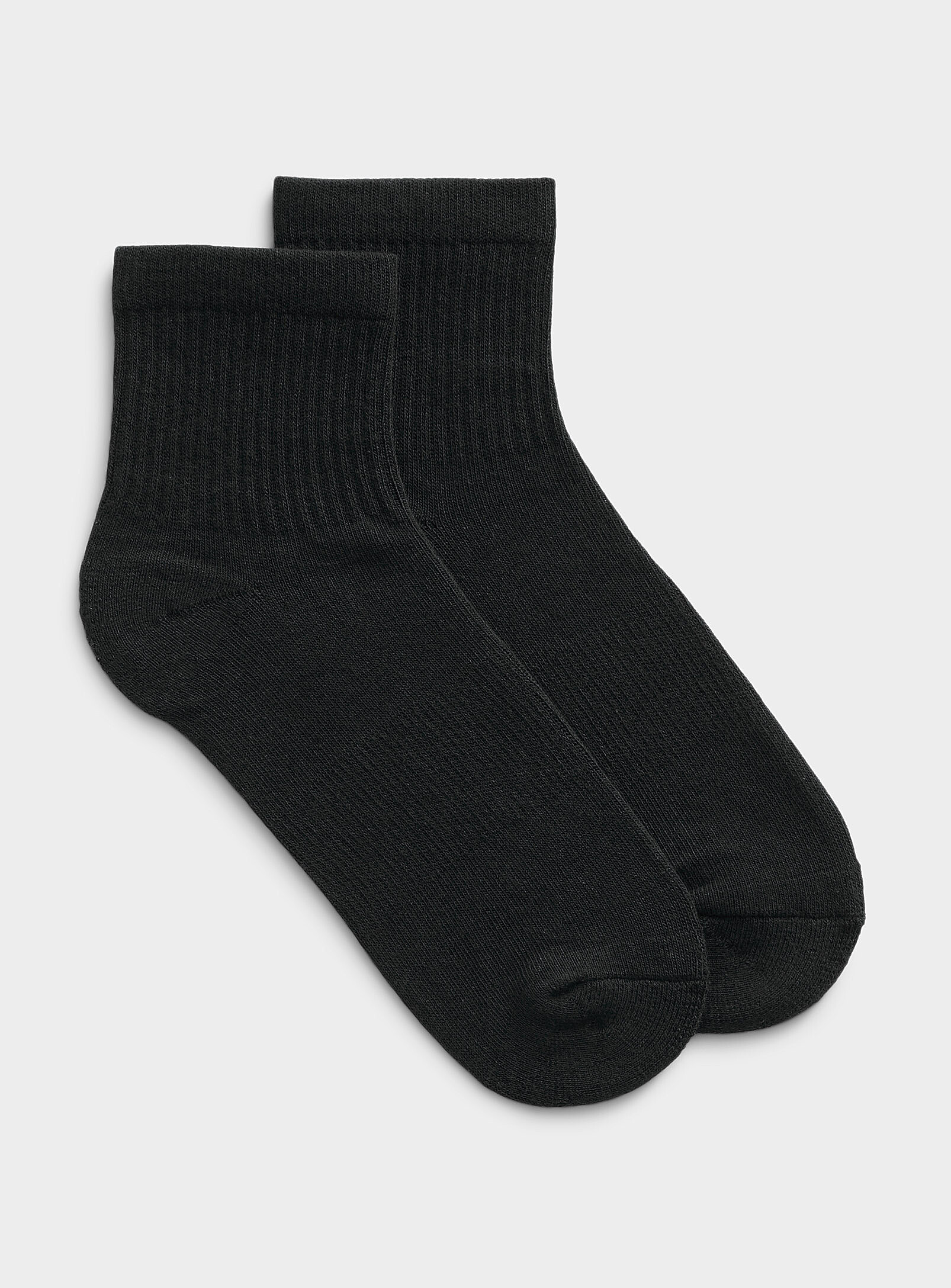 Simon's Solid Colour Ankle Socks In Black
