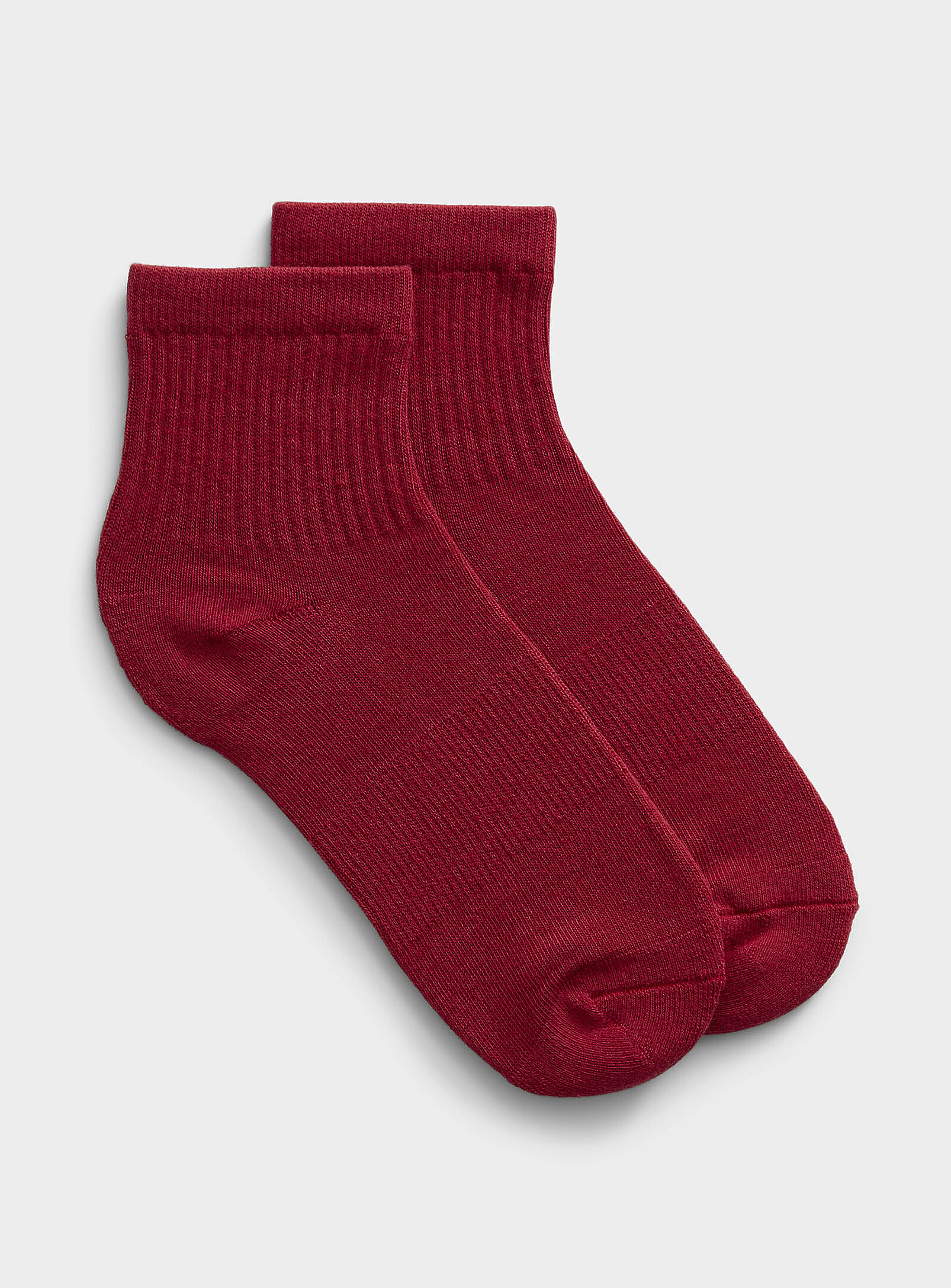 Simon's Ankle Socks In Solid Colours In Red