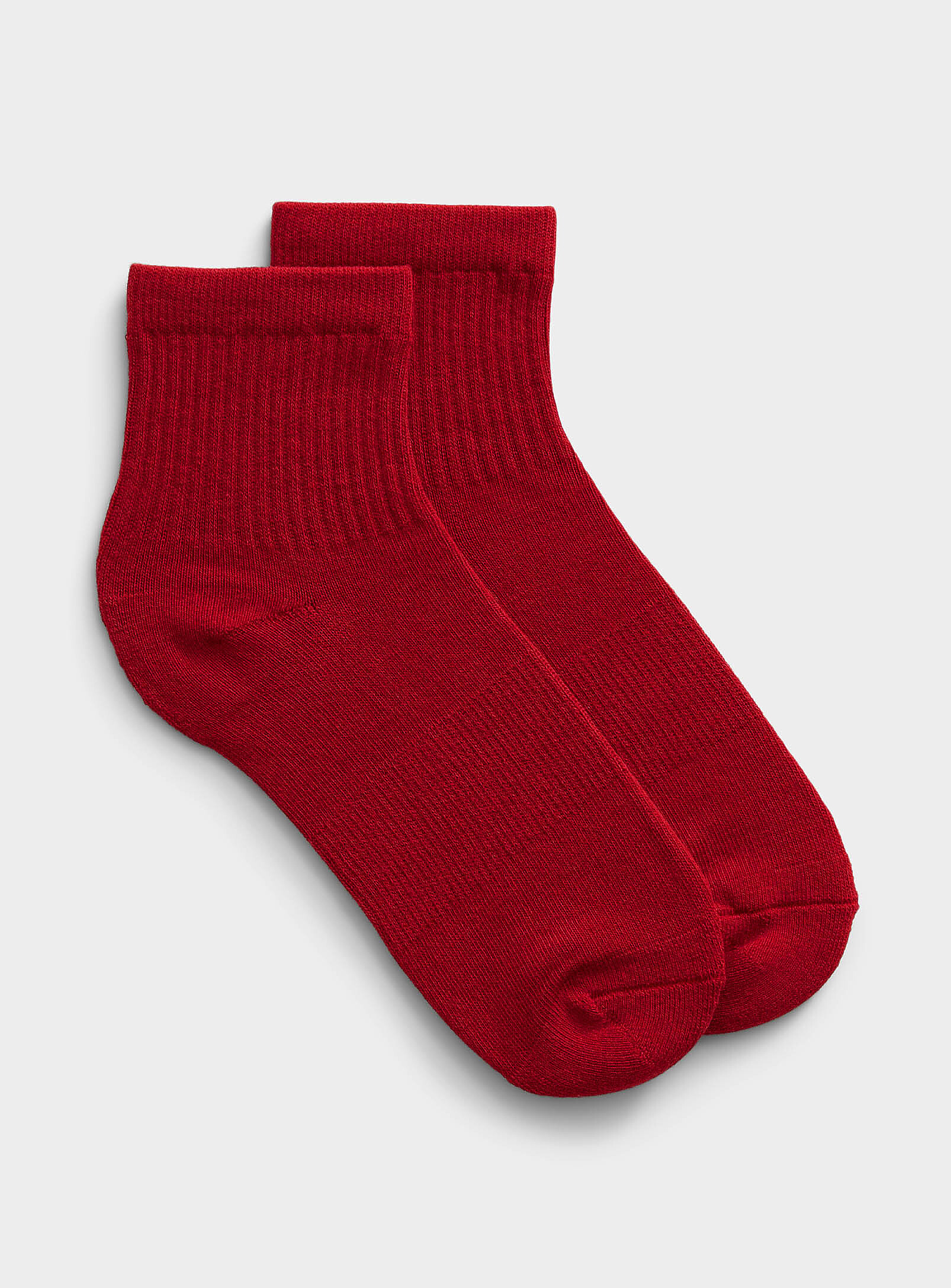 Simon's Solid Colour Ankle Socks In Red