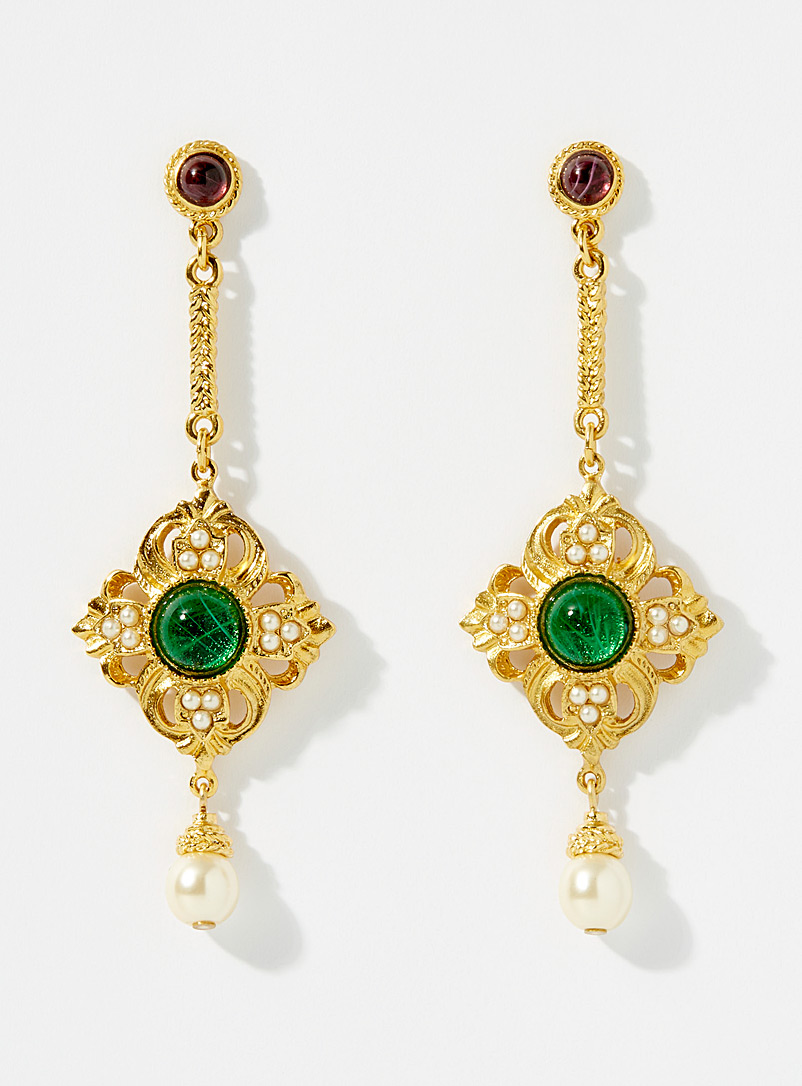 Ben-Amun Patterned Yellow Winifred earrings for women