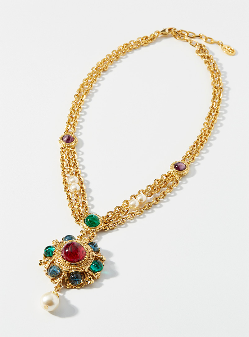 Ben-Amun Patterned Yellow Gorgeus rosette necklace for women